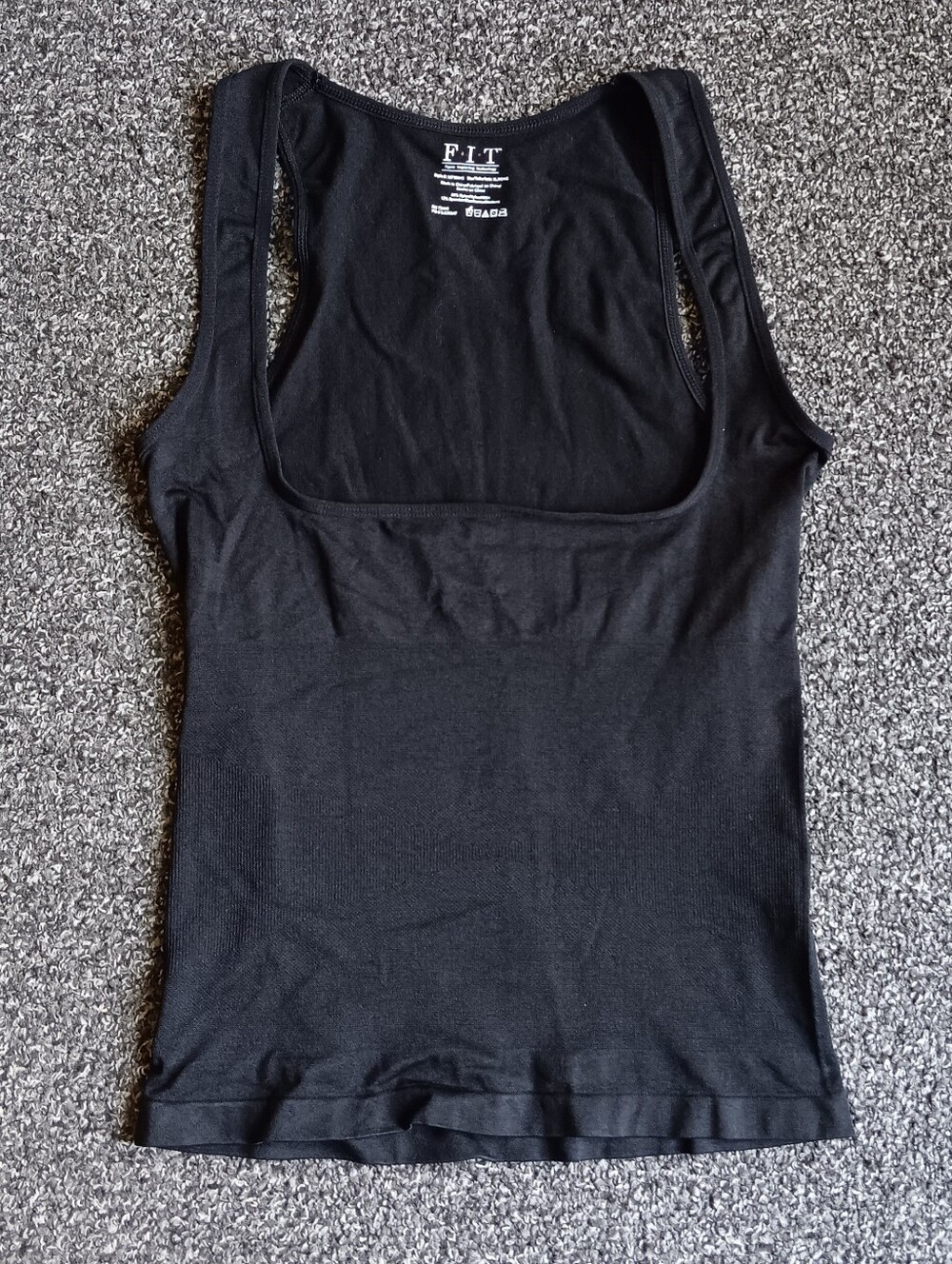 F.I.T Black Scoop Neck Shapewear Tank Top Womens XL, Base Layer Compression Top